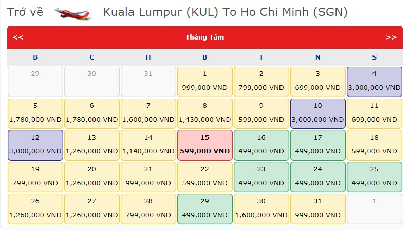 vé máy bay khứ hồi đi Kuala lumpur