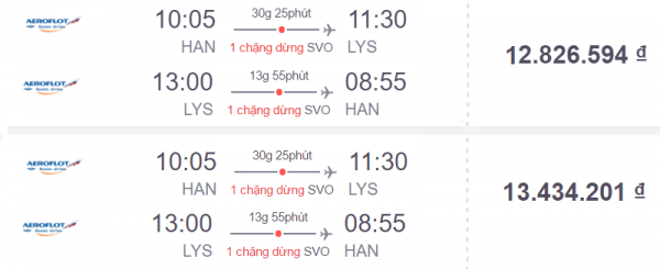 vé máy bay giá rẻ đi pháp hãng aeroflot