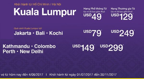 vé máy bay malindo air đi kuala lumpur