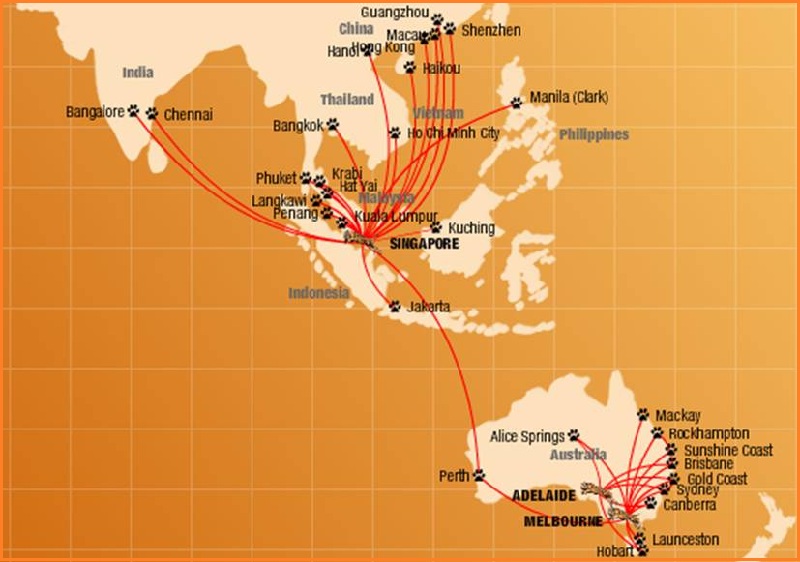 chặng bay hãng tiger airways