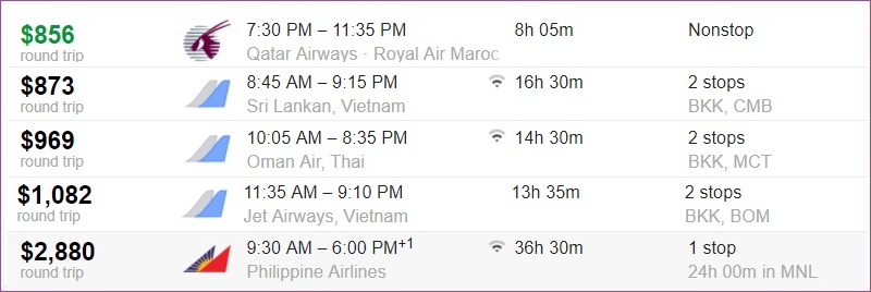 so sánh giá vé Qatar Airways