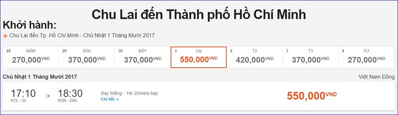 giá vé máy bay Jetstar đi Chu Lai