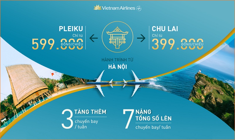 đặt vé máy bay đi Chu Lai hãng Vietnam airlines