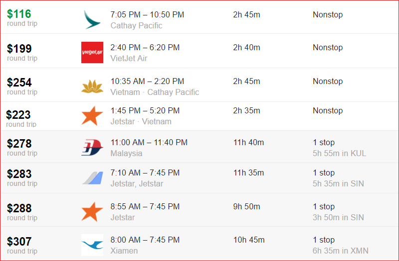 so sánh giá vé hãng cathay pacific