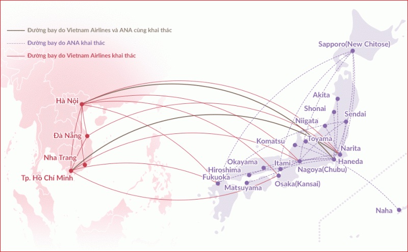 đường bay hãng All Nippon Airways