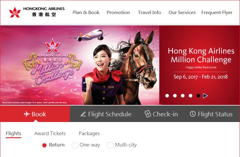 đại lý vé máy bay Hong Kong Airlines