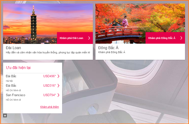 Đặt vé khuyến mại China Airlines